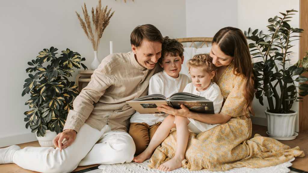 Family reading together reflecting autistic-coded characters list and representation in media